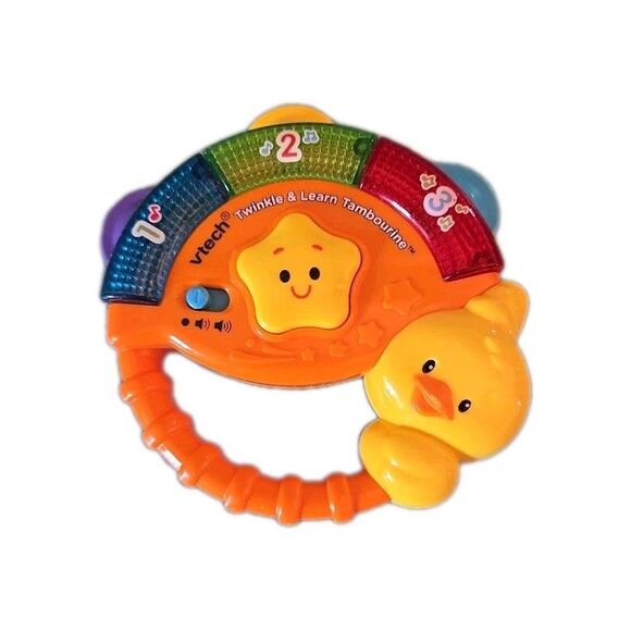 Vtech Twinkle & Learn Tambourine Tested Small Handle Baby Musical Toy Instrument - Picture 1 of 7